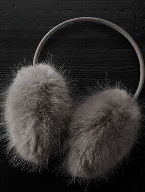 NWT Restoration Hardware Ultra Faux Fur Grey Earmuffs O/S